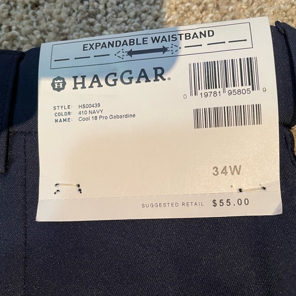 NWT HAGGAR - Cool 18®️Pro Short - Pleated - Navy - Picture 6 of 6